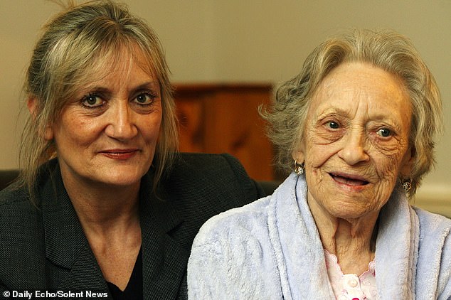 Ricky's sister Ann Haywood, left, pictured with their mother Phyllis Haywood, right, in 2004