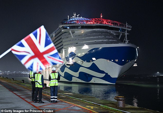 In an announcement broadcast to passengers, the Sun Princess said that they would be staying away from any dangerous weather to prioritise the safety of those on board. Pictured: In Southampton on September 21