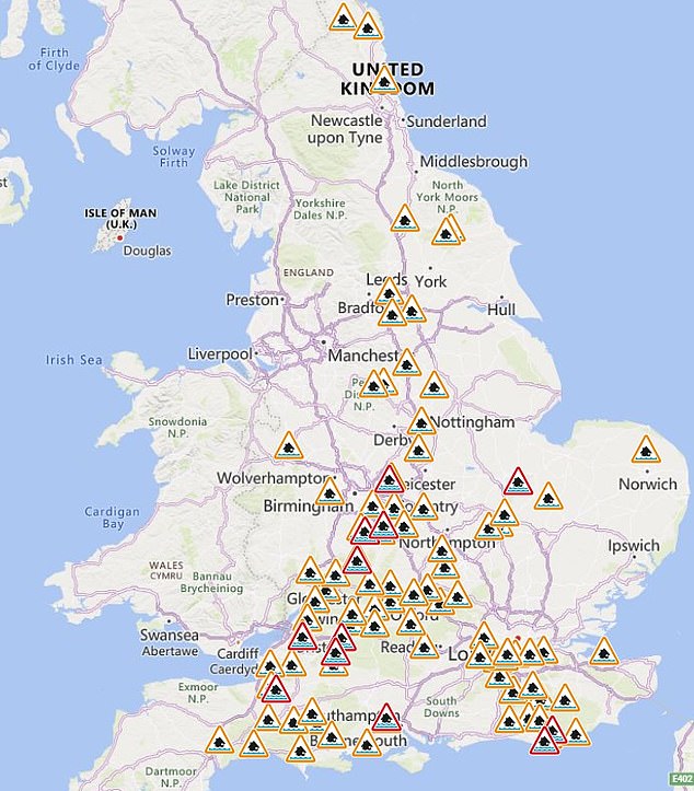 There are 79 alerts cautioning of possible flooding in place this morning under flood warnings