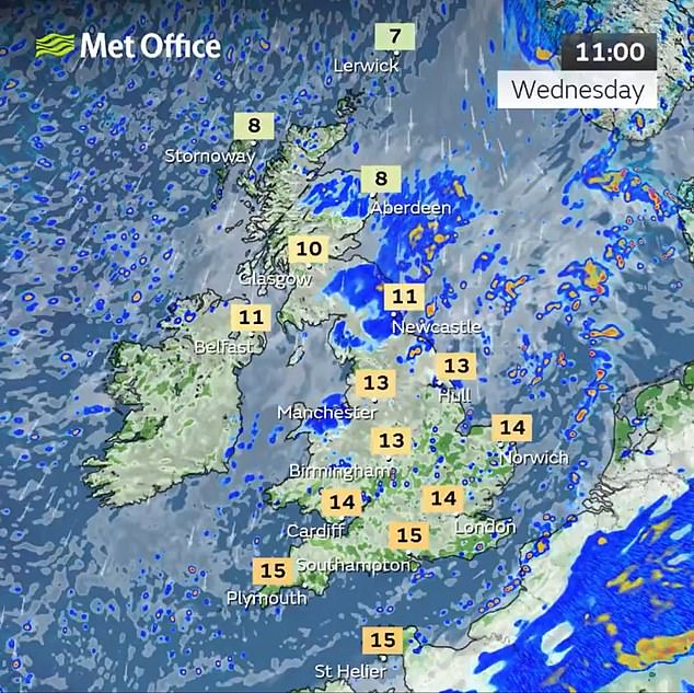 A new weather map shows the areas affected by flooding today