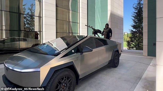 Last month, Putin crony Ramzan Kadyrov shared a video bragging about his new Cybertruck when it came complete with a machine gun on its roof