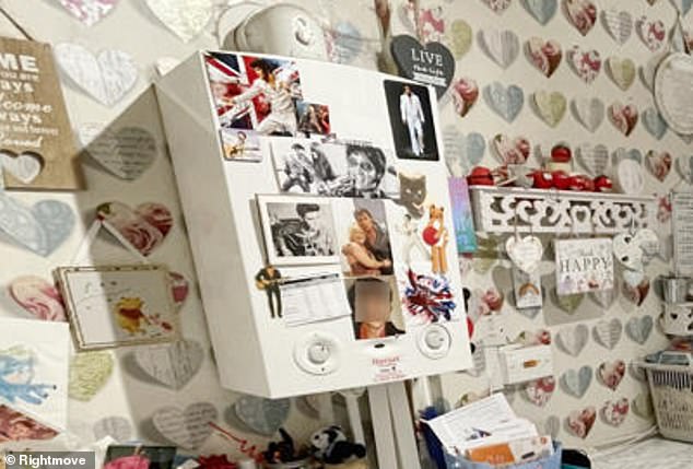 Stickers, postcards and pictures of The King are emblazoned on the boiler