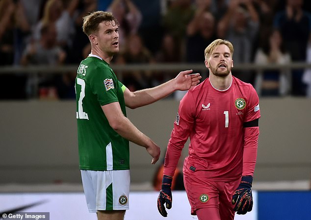 Caoimhin Kelleher (right) featured in both of Irelan's Nations League matches during the break