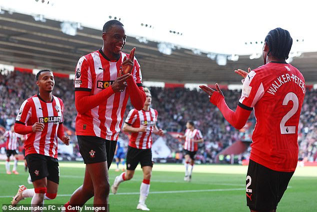 Joe Aribo (left) finished after Kyle Walker-Peters' great work down the left side for the Saints