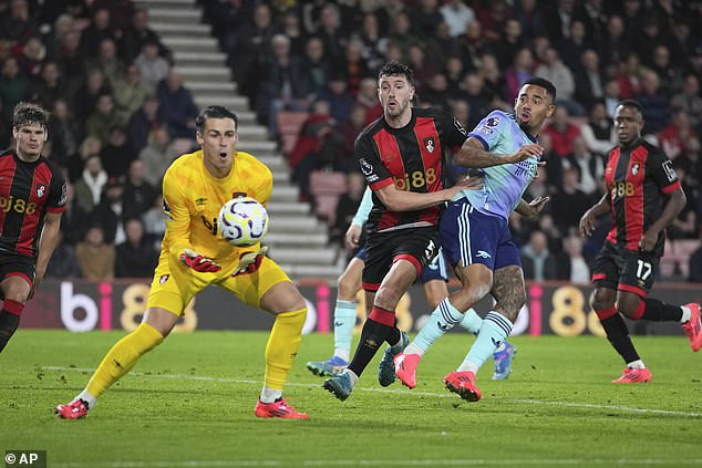 Kepa Arrizabalaga faced fewer shots than expected and earned a clean sheet for the Cherries