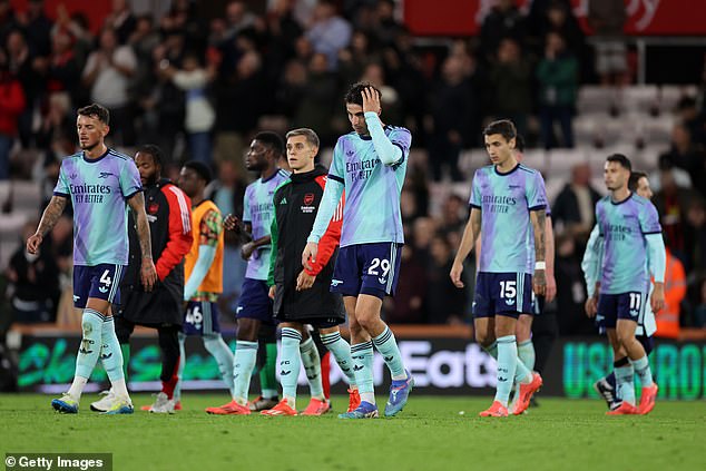 The Gunners slumped to their first loss of the season after a 2-0 defeat at Bournemouth