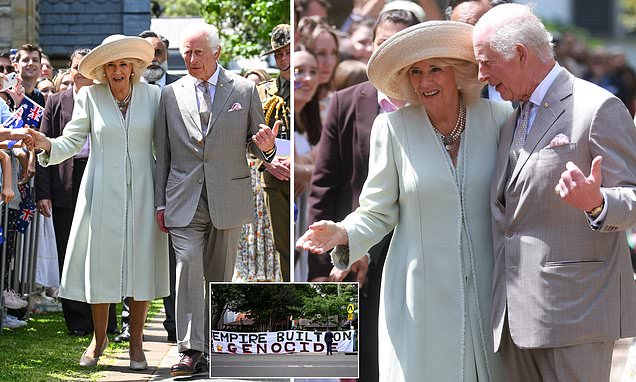 King Charles and Camilla receive warm welcome from crowds of well-wishers as one declares