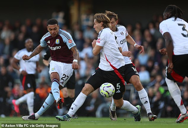 Villa rising star Morgan Rogers (left) opened the scoring in the Craven Cottage league clash