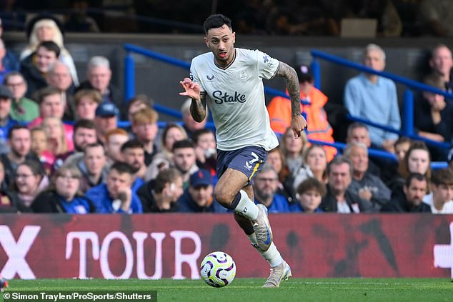 Dwight McNeil played the full 90 minutes of Everton's 2-0 win at Ipswich and had 64 touches