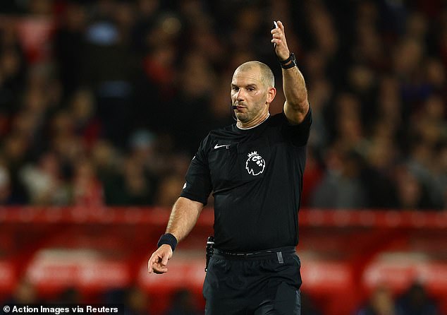 Smith's version of events was corroborated by fourth official Tim Robinson (pictured), but Marinakis has claimed he was only coughing