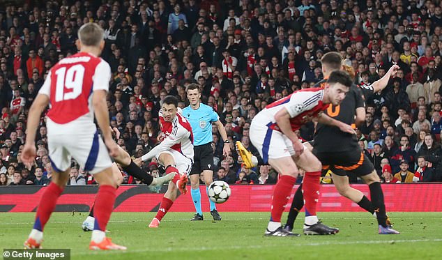 Gabriel Martinelli's low effort helped Arsenal take a 1-0 lead against Shakhtar Donetsk