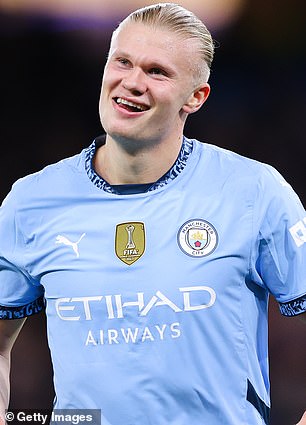 Erling Haaland scored twice in Man City's home win