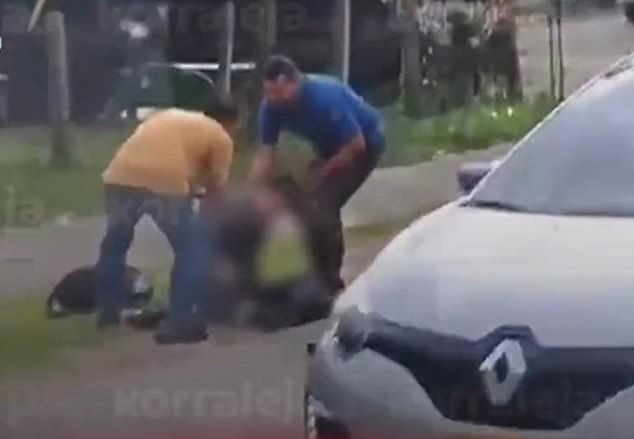 A video has emerged showing two individuals at the scene helping a motorcyclist who was allegedly hit by a car driven by Alfredo Morelos