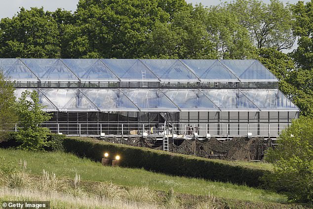 The glass marquee in Bucklebury, Berkshire where Pippa's wedding reception was held