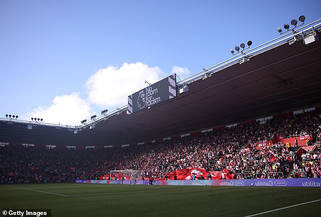 Brian, 84, also called for handrails to be introduced at football venues in response to his brother's death, adding that he 'wished' Southampton had added them at St Mary's (pictured) since