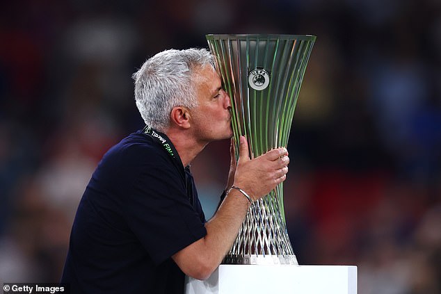 The last trophy Mourinho won was the UEFA Europa Conference League with Roma in 2022