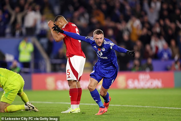 Jamie Vardy scored his fourth goal of the season to claw the Foxes back into the game