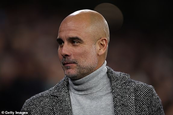 MANCHESTER, ENGLAND - OCTOBER 23: Pep Guardiola the manager of Manchester City during the UEFA Champions League 2024/25 League Phase MD3 match between Manchester City and AC Sparta Praha at City of Manchester Stadium on October 23, 2024 in Manchester, England. (Photo by Michael Steele/Getty Images)