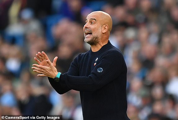 MANCHESTER, ENGLAND - OCTOBER 26:  Manchester City's Manager Josep Guardiola during the Premier League match between Manchester City FC and Southampton FC at Etihad Stadium on October 26, 2024 in Manchester, England. (Photo by Dave Howarth - CameraSport via Getty Images)