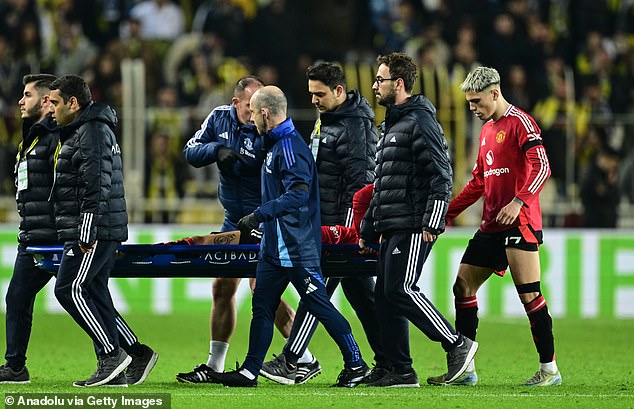 The Brazilian was forced off on a stretcher 16 minutes after coming on against Fenerbahce