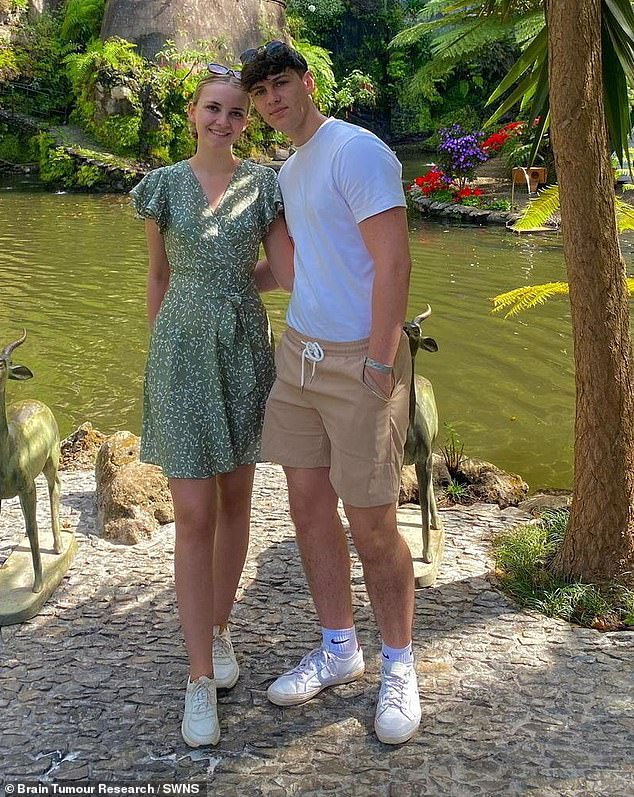 Isaac (pictured with his girlfriend Caitlin) was diagnosed with a grade 4 glioblastoma ( GMB ) - an aggressive cancer - and underwent chemotherapy and radiotherapy