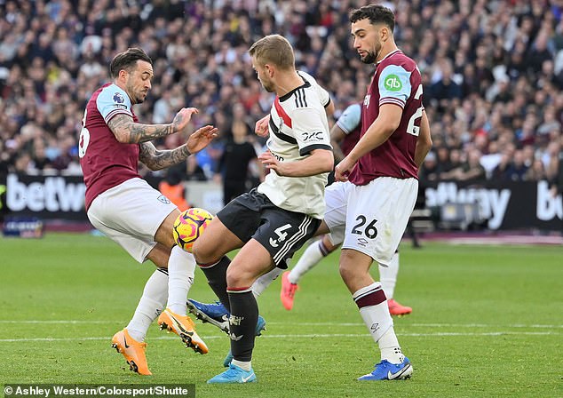 Danny Ings went down under a challenge from Matthijs de Ligt in the 90th minute