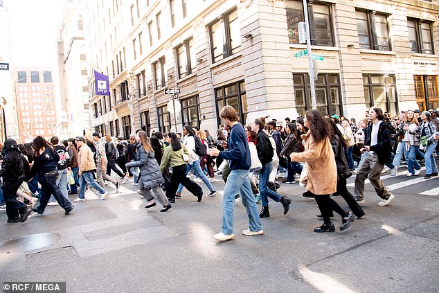 The crowd went wild when Chalamet showed up, sparking pandemonium in Manhattan