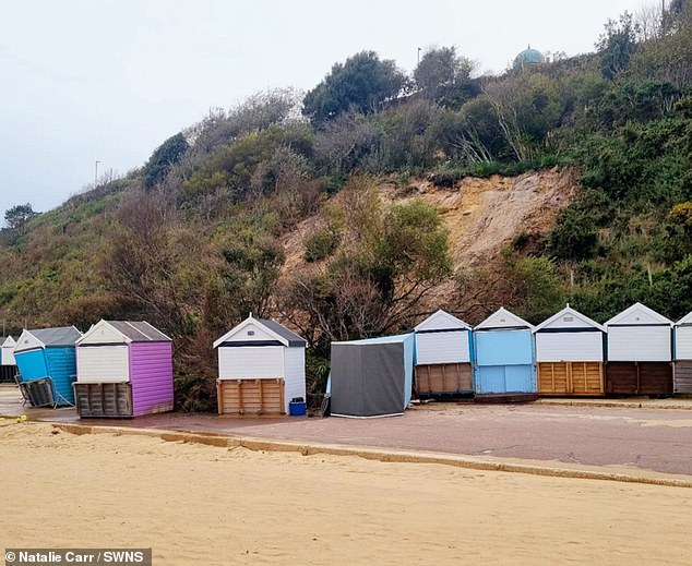 Bournemouth, Christchurch and Poole Council confirmed they have cordoned off the area after a landslide affected beach huts