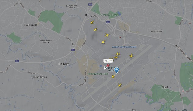 Flightradar24 showed details of Ten Hag's flight which was initially meant to leave at 2pm