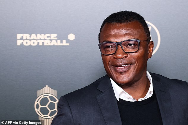 Legendary defender Marcel Desailly poses for the cameras ahead of the ceremony