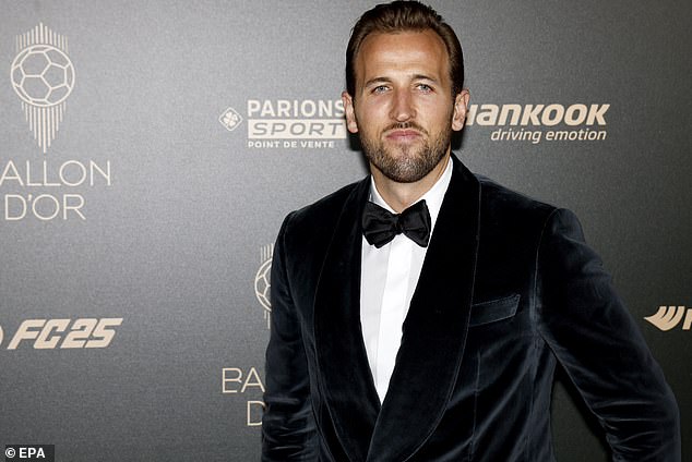 Harry Kane poses on the red carpet after a prolific start to life with Bayern Munich in Germany