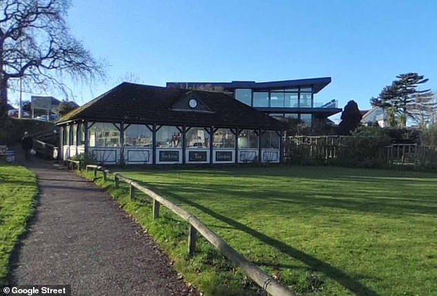 The body of an 80-year-old woman has been found in river near the Tuckton Tea Gardens (pictured) in Bournemouth