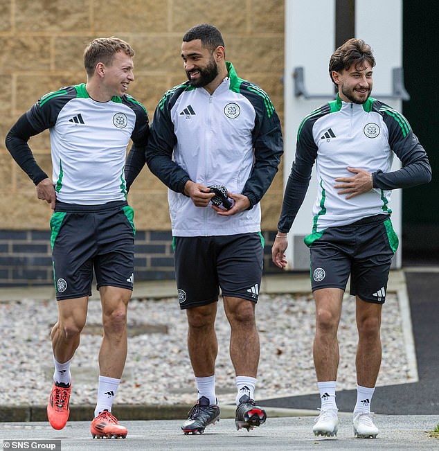 Alistair Johnston, Cameron Carter-Vickers and Nicolas Kuhn enjoy training