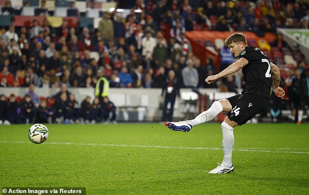 The first nine penalties in the shootout all found the net, including one from Michael Smith