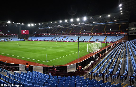 BIRMINGHAM, ENGLAND - OCTOBER 30: A general view inside the stadium prior to the Carabao Cup Fourth Round match between Aston Villa and Crystal Palace at Villa Park on October 30, 2024 in Birmingham, England. (Photo by Dan Istitene/Getty Images)