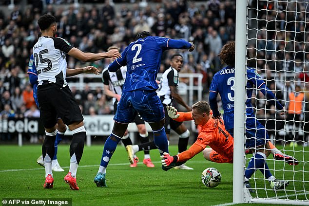 The French defender ended up putting the ball into his net during the Magpies' 2-0 victory