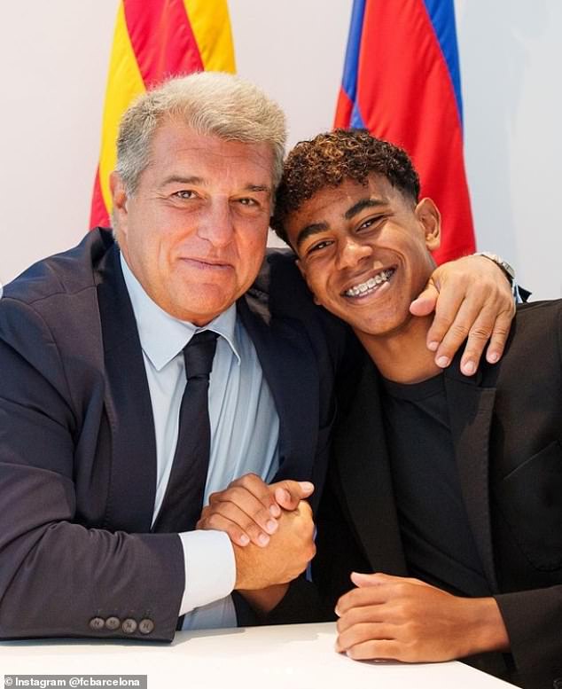 The teenager signed his first professional contract at Barcelona in October 2023