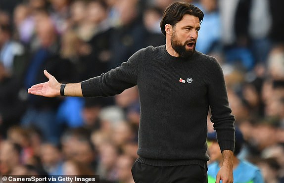 MANCHESTER, ENGLAND - OCTOBER 26:  Southampton's Manager Russell Martin during the Premier League match between Manchester City FC and Southampton FC at Etihad Stadium on October 26, 2024 in Manchester, England. (Photo by Dave Howarth - CameraSport via Getty Images)