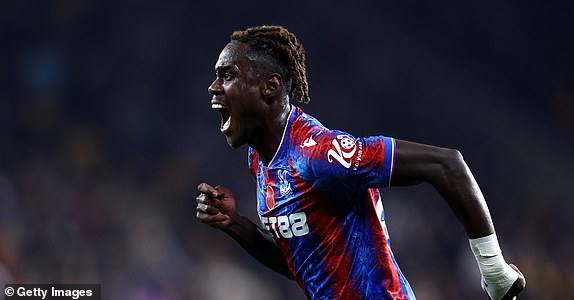 WOLVERHAMPTON, ENGLAND - NOVEMBER 02: Trevoh Chalobah of Crystal Palace celebrates scoring his team's first goal during the Premier League match between Wolverhampton Wanderers FC and Crystal Palace FC at Molineux on November 02, 2024 in Wolverhampton, England. (Photo by Naomi Baker/Getty Images)