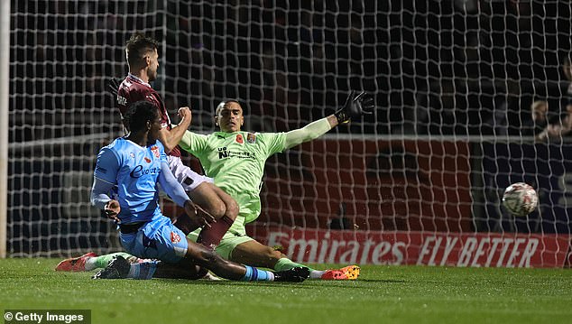 Ranger, starting up front, scored his side's second of the game as they knocked out Northampton Town