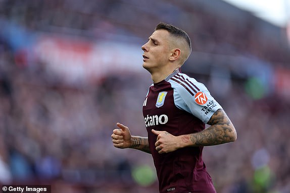 BIRMINGHAM, ENGLAND - OCTOBER 26: Lucas Digne of Aston Villa  during the Premier League match between Aston Villa FC and AFC Bournemouth at Villa Park on October 26, 2024 in Birmingham, England. (Photo by Catherine Ivill - AMA/Getty Images)