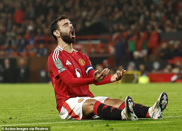 Bruno Fernandes has score once out of his 32 shots in the Premier League, but did net twice against Leicester in the Carabao Cup