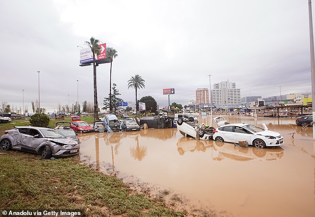 A view of destruction following the deadly floods in the Valencia, Spain on November 4