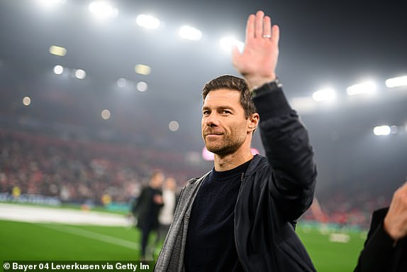 LIVERPOOL, ENGLAND - NOVEMBER 05: Coach Xabi Alonso from Bayer 04 Leverkusen before the UEFA Champions League match between FC Liverpool and Bayer 04 Leverkusen at Anfield on November 05, 2024 in Liverpool, England. (Photo by JÃ¶rg SchÃ¼ler/Bayer 04 Leverkusen via Getty Images)