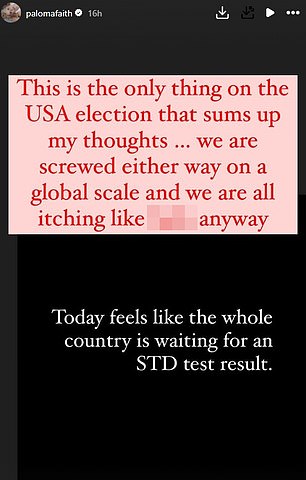 Comparing the news to waiting for a sexual health screening test the day before, she said: 'Today feels like the whole country is waiting for an STD result'