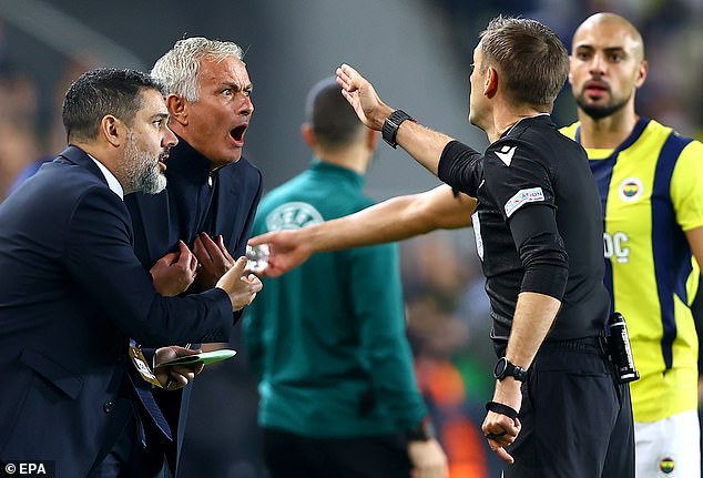 But the Fenerbahce manager has a predilection for making referees the target of his fury