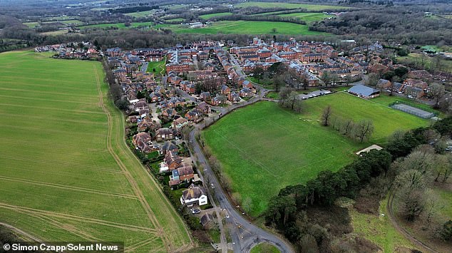 The village of Knowle, Hampshire, currently surrounded by vast areas of greenery