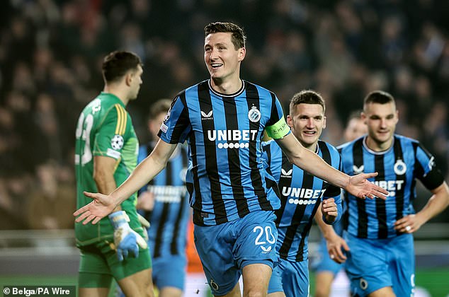 Club Brugge skipper Hans Vanaken made the most of the gift and calmly converted his 52nd-minute penalty