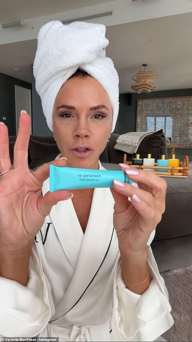 Victoria Beckham showed off her new hand cream range which she told fans was 'a fit in every way'