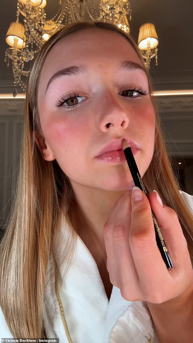 Victoria's daughter Harper proved she's already a bit posh when it comes to picking beauty products, as she showed fans her very expensive make-up routine on Tuesday